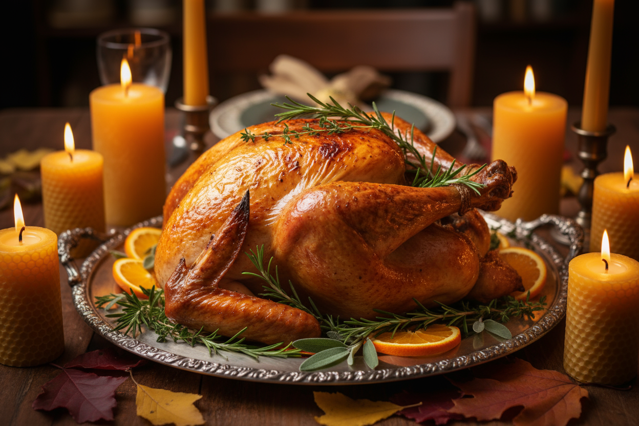 More turkey with candles