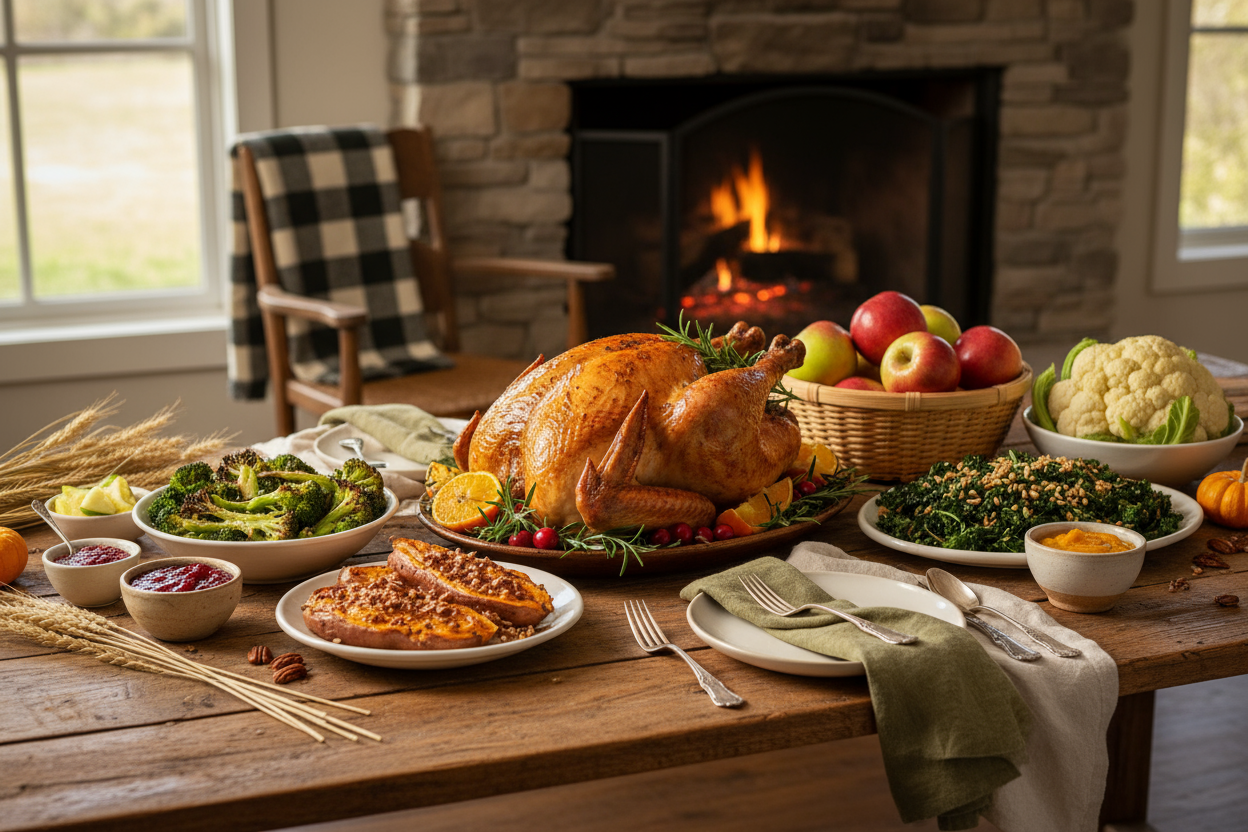 no cranberries. only include turkey, broccoli, cauliflower, apples, kale, and sweet potatoes 